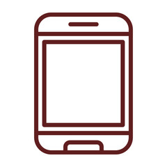 Mobile Vector Line Maroon Icon Design 