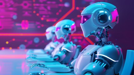 Strategic Enterprise AI Management Solutions: Collaborative Robotic Sessions in Triadic Colors