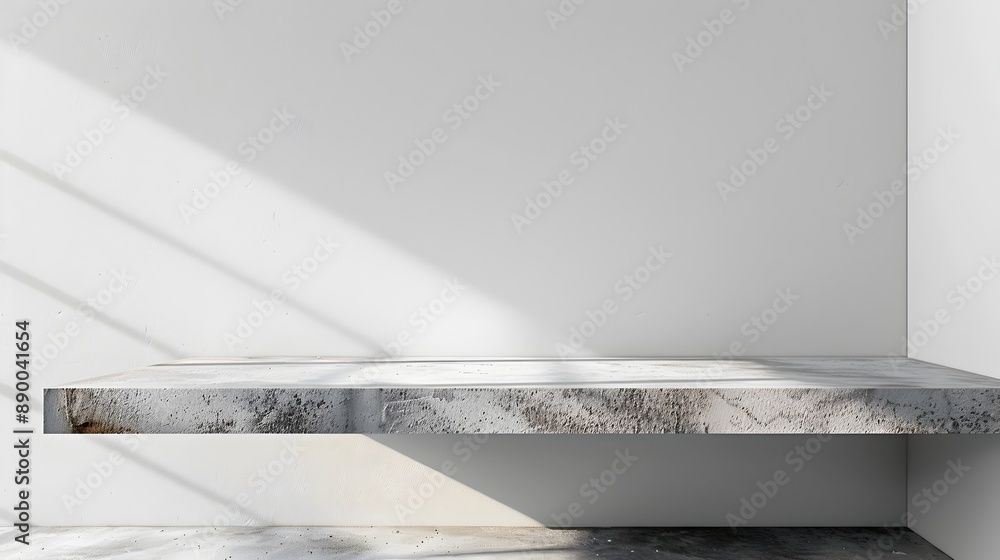 Poster minimalist clean table with bright backdrop for crisp product display