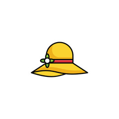 Pamela Hat icon design with white background stock illustration
