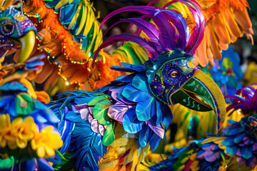 Fototapeta premium Rio de Janeiro Carnival with sambodromos, dances and lots of partying in Brazil