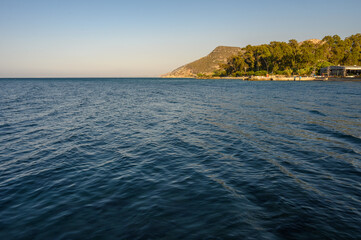 clear blue sea and rocks near cyprus