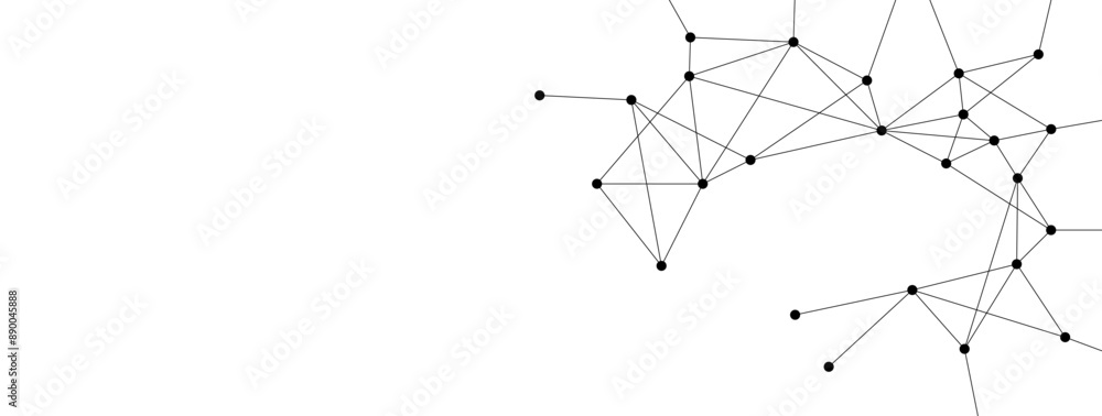 Aufkleber Polygonal network connect lines and dots background template. Technology data transfer server global system graphic vector.	
