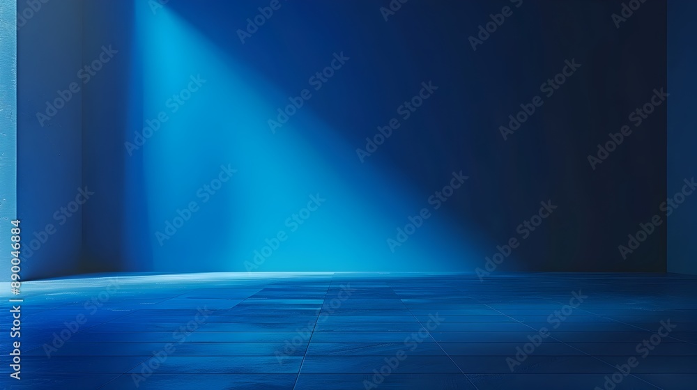 Poster gradient blue backdrop for smooth tech gadget product presentation concept with empty copyspace