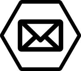 email hexagon icon inverse