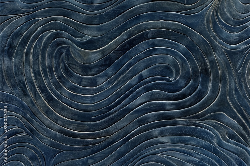Poster dark abstract waves with textured lines moody and mysterious artistic design