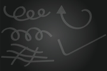 Vector set of hand drawn doodle charcoal pencil curly lines and strokes, squiggles. Grunge pen crayon scribbles, chalked smears. Black coal drawing zigzag line, graphite rough swirls and thin curves