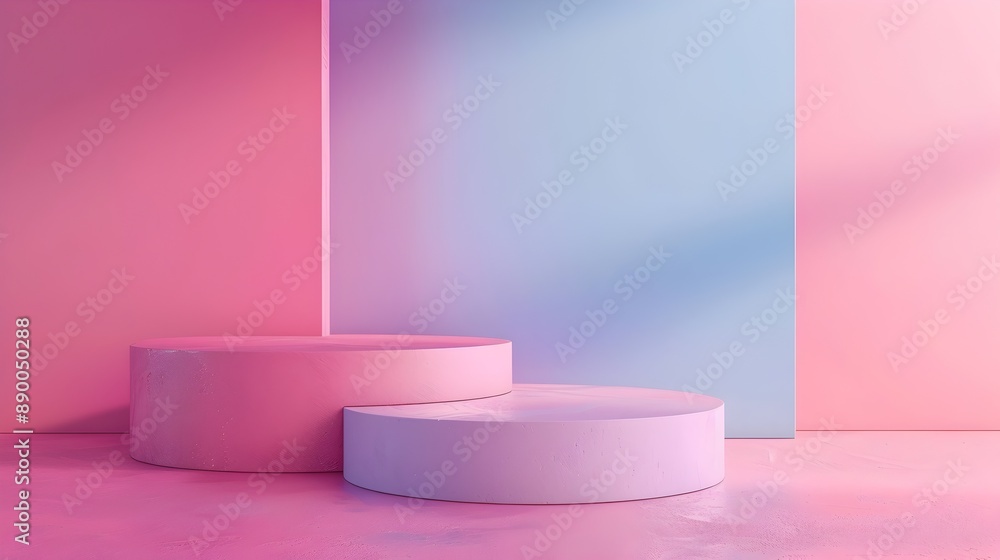 Poster pastel gradient background for cosmetic product presentation concept with empty copy space