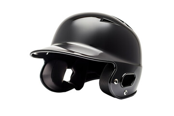 Obraz premium A Sleek Black Baseball Helmet Ready For Action On The Field on a Clear PNG or White Background.