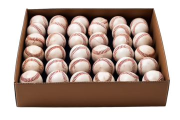 A Dozen Dozen Baseballs Ready for Summer's Games on a Clear PNG or White Background.