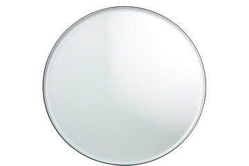 A Circular Mirror Reflecting a Blank Canvas of Possibilities on a Clear PNG or White Background.