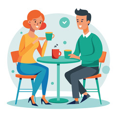 Two persons having a chat 