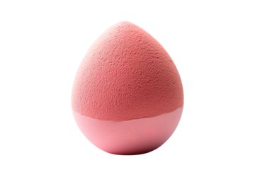 A Pink Beauty Blender Ready for a Makeup Transformation on a Clear PNG or White Background.