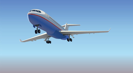 Not a big private jet in the sky. Vector.