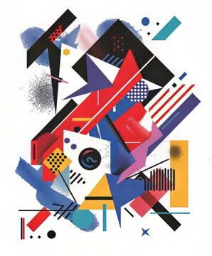 recommend clip art: Colorful geometric shapes and lines form an abstract composition