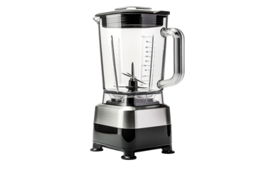 A Stainless Steel Blender Ready To Transform Ingredients Into Smoothies on a Clear PNG or White Background.
