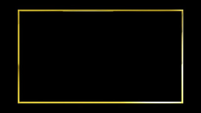 gold frame on black background. Luxury gold title border background. Frame gold. background black and gold