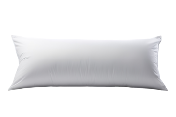 A Plush, White Body Pillow Awaits a Restful Night's Sleep on a Clear PNG or White Background.