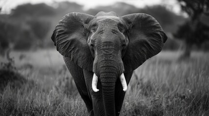Naklejka premium Write about the ivory trade and its impact on African elephant populations, as well as efforts to combat illegal wildlife trafficking.
