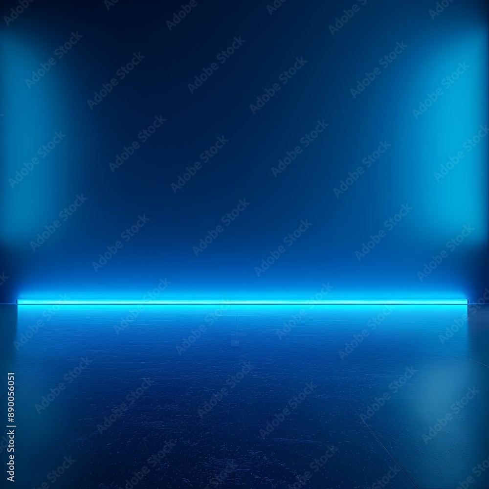 Poster bright neon blue gradient backdrop for product concepts and tech gadgets display
