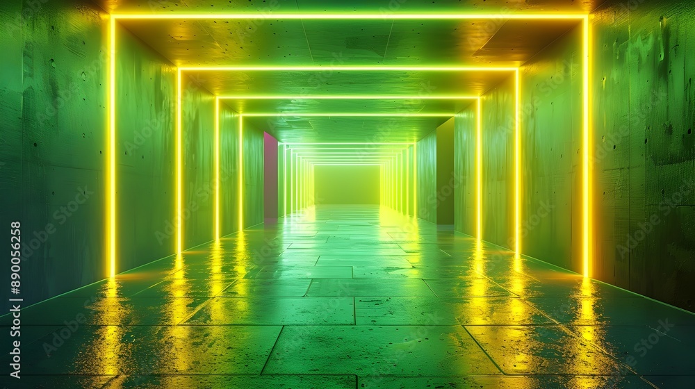 Aufkleber vibrant neon gradient background with glowing effect for futuristic product concept display