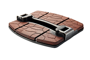 A Pair of Newly Manufactured Brake Pads Ready for Installation on a Clear PNG or White Background.
