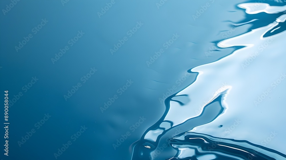 Poster glossy blue reflective surface for stylish product presentation concept with empty copy space