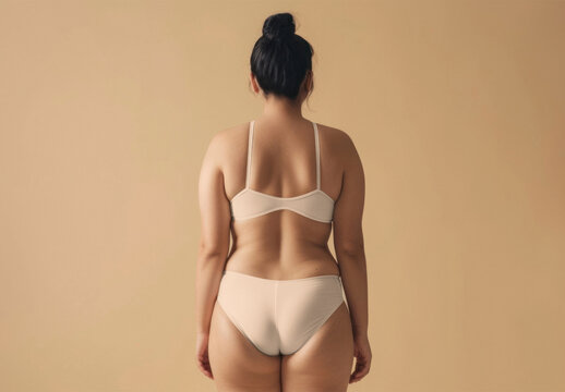Apparel Women Underwear Back View Mockup With Generative AI
