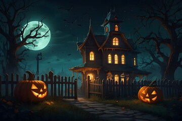 Fototapeta premium Halloween themes greeting card designs
