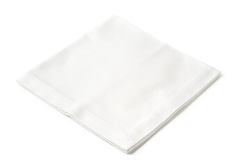 Fabric Napkins Laid Flat on White Background