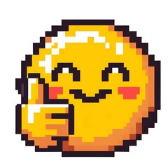 Obraz premium pixel art laughing and thumbs up emote