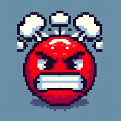 Fototapeta premium pixel art angry emote illustration