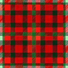 seamless pattern of classic Scottish tartan plaid in traditional red and green hues, Generative AI