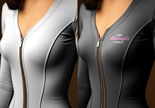Apparel Women Wetsuit Mockup With Generative AI
