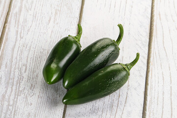 Raw green Mexican jalapeno pepper