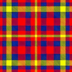 seamless pattern of tartan plaid in bright primary colors for a playful vibe, Generative AI