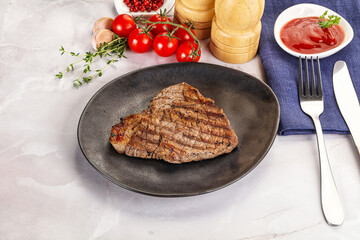 Grilled marble beef steak with sauce