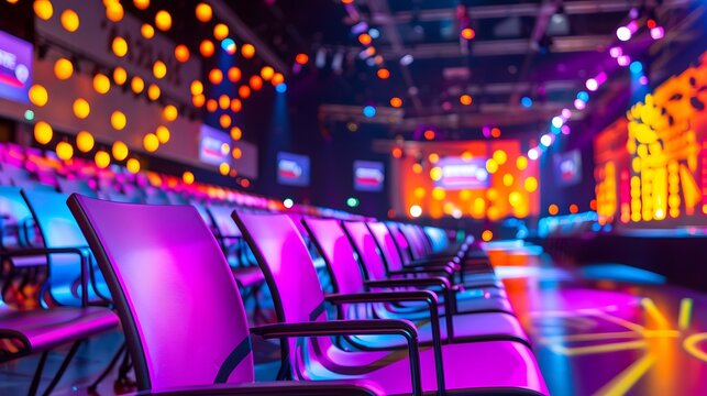 Corporate Conference Hall with Prominent Event Signage and Branded Environment