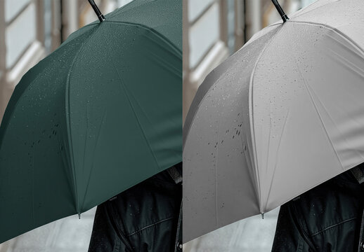 Product Green Umbrella Mockup With Generative AI

