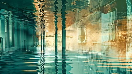 Abstract architectural water reflection