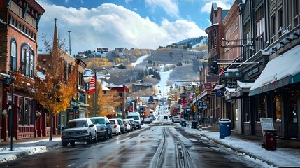 Urban architecture in Park City street
