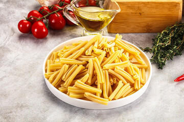 Raw dry Italian pasta - casarecce