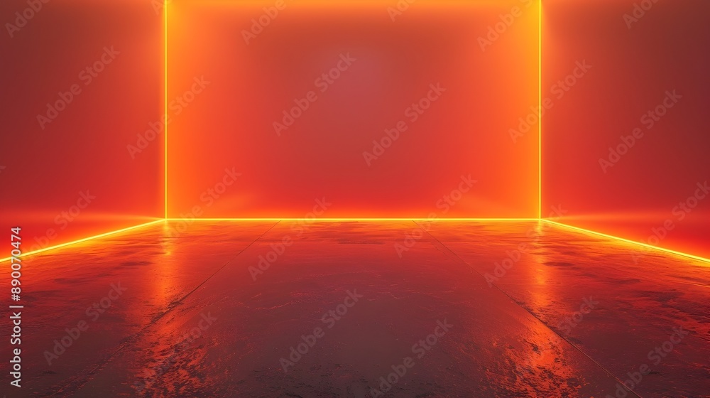 Poster bright neon orange gradient background with soft glow for dynamic display concepts