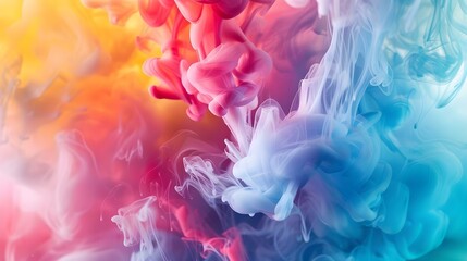 Dynamic flow of vibrant ink colors and drops creation