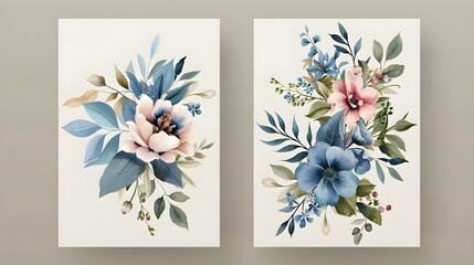 Double-Sided Floral Wedding Invitation Template