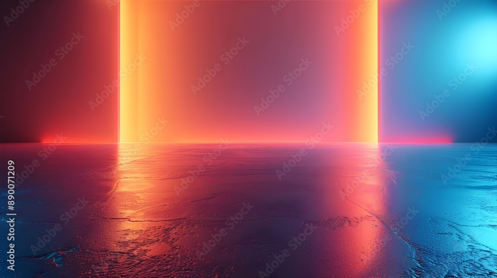 Poster energetic neon gradient background for displaying product concepts