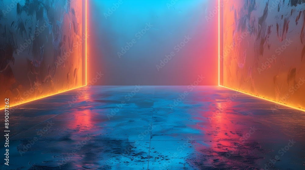 Poster vibrant neon gradient background with captivating glow for energetic displays and product concepts