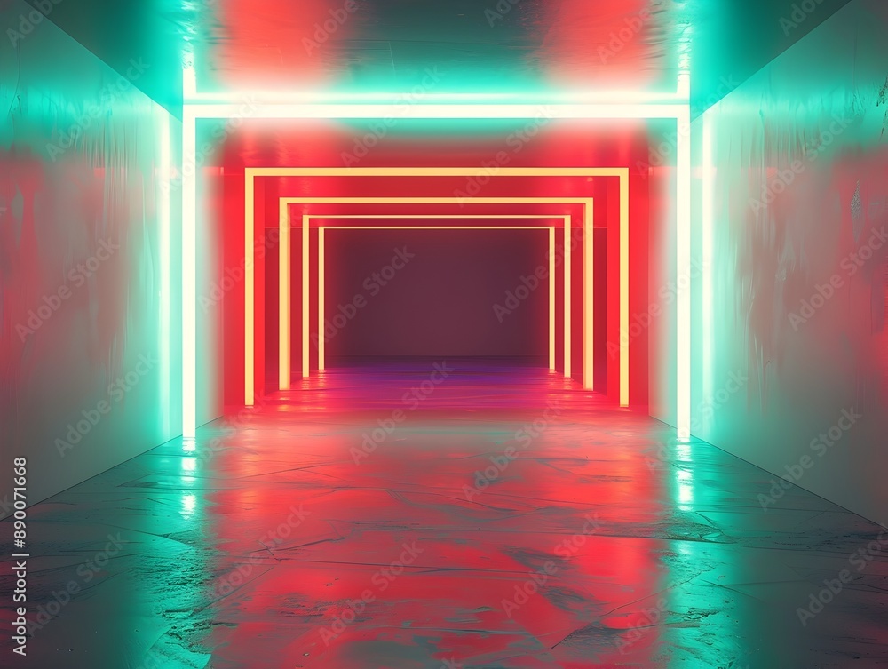 Poster dynamic neon gradient backdrop with glowing effect for futuristic displays and product concepts