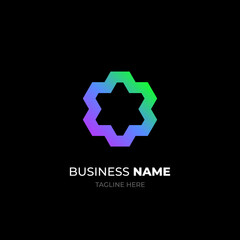 logo design with color bar and merge on white point. prism logo design for digital business.