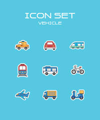 심플 라인 아이콘 탈 것 10